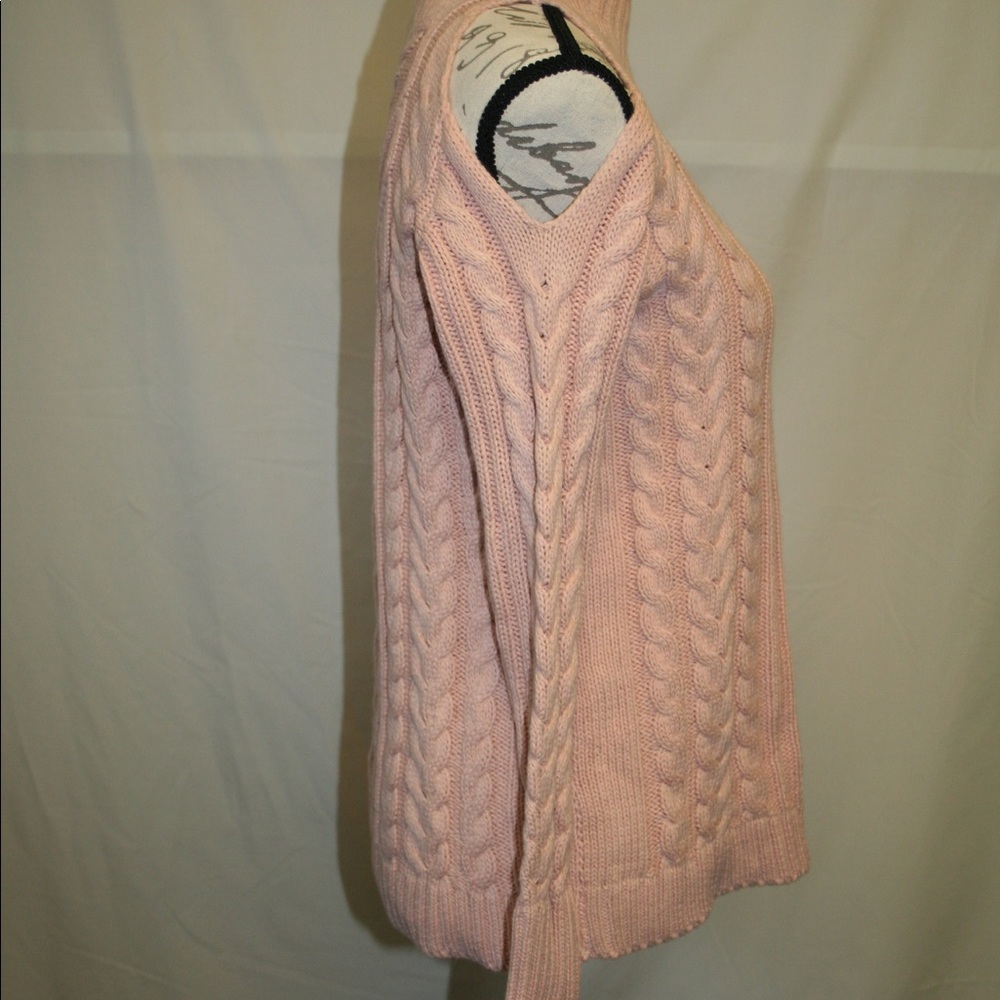Pink cutout shoulder sweater